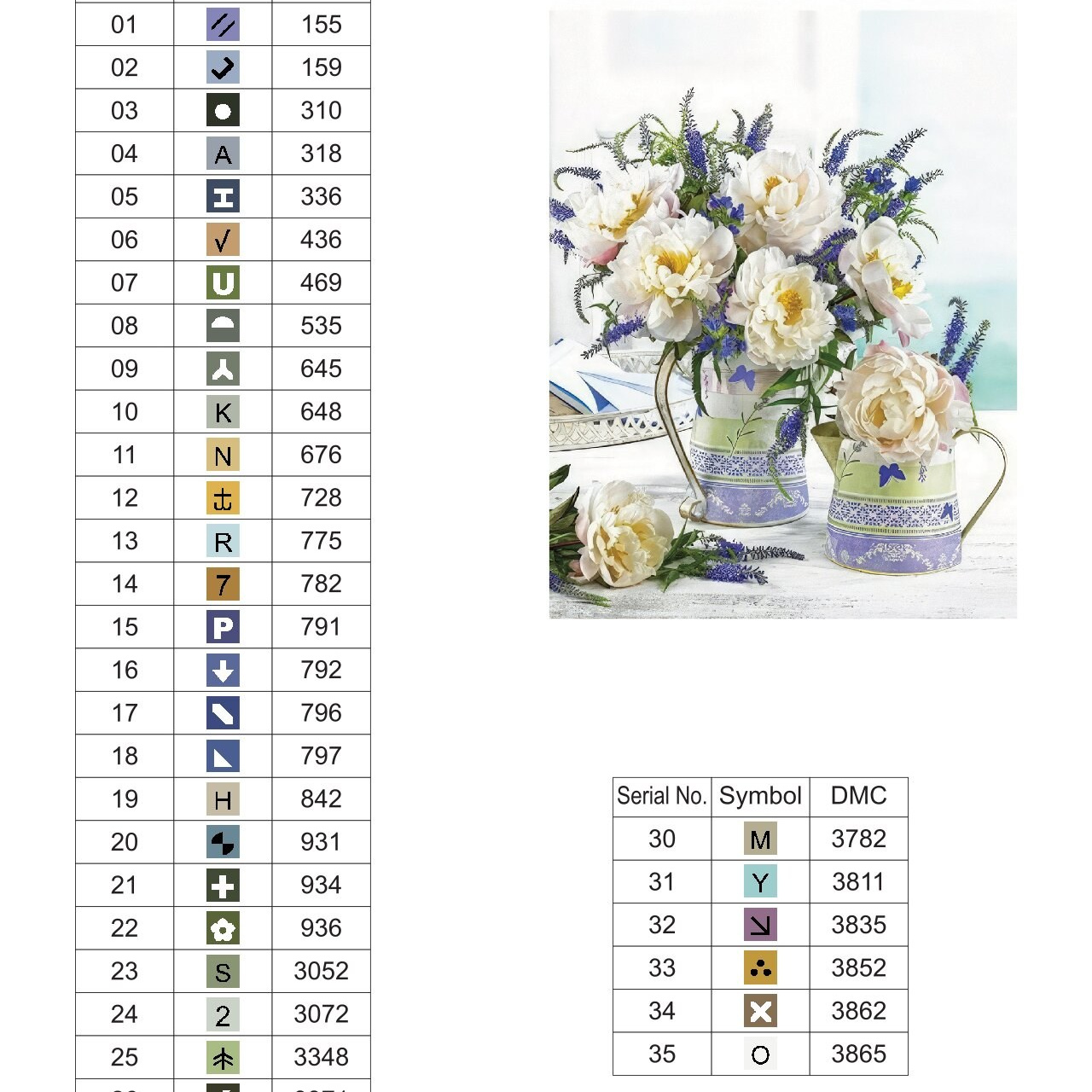 Цветовые карты старые символы. Алмазная мозаика CVL