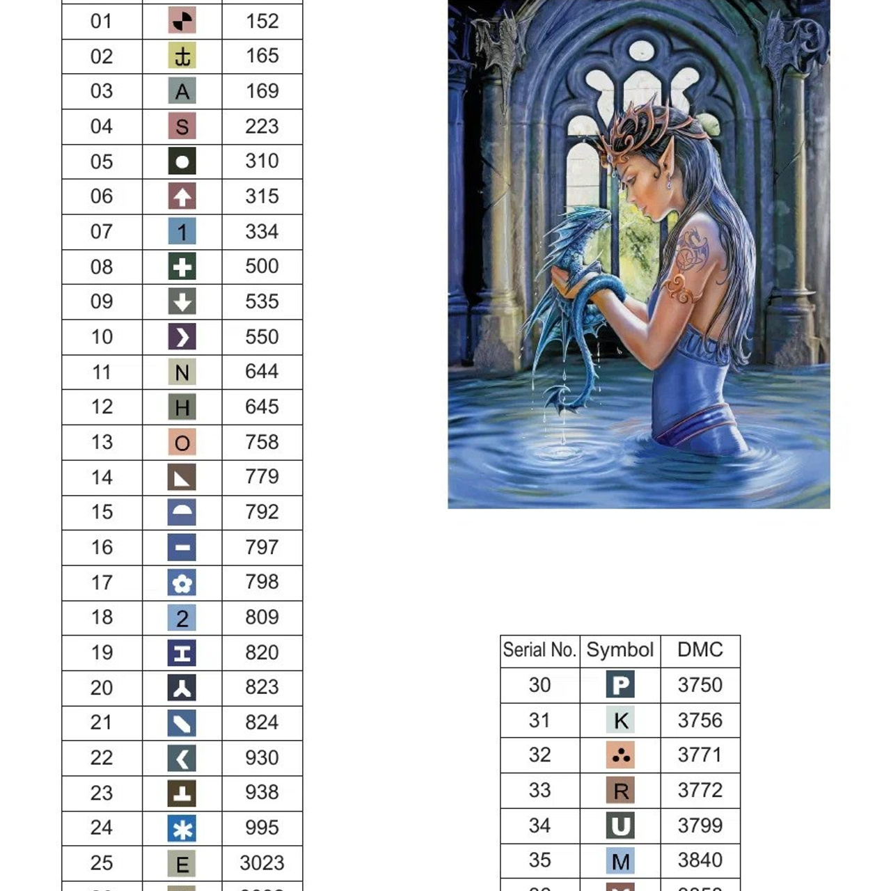 Цветовые карты старые символы. Алмазная мозаика CVL