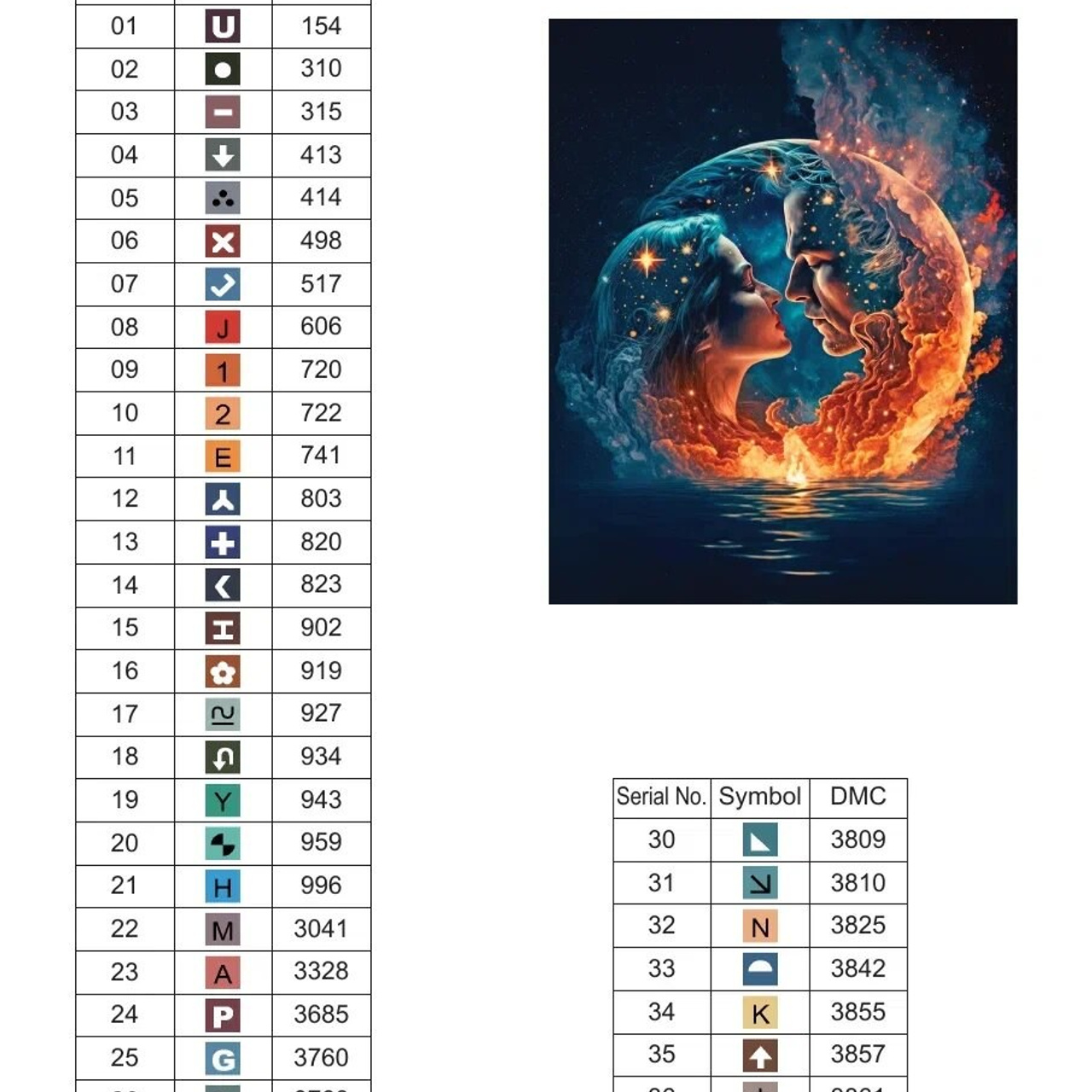 Цветовые карты старые символы. Алмазная мозаика CVL