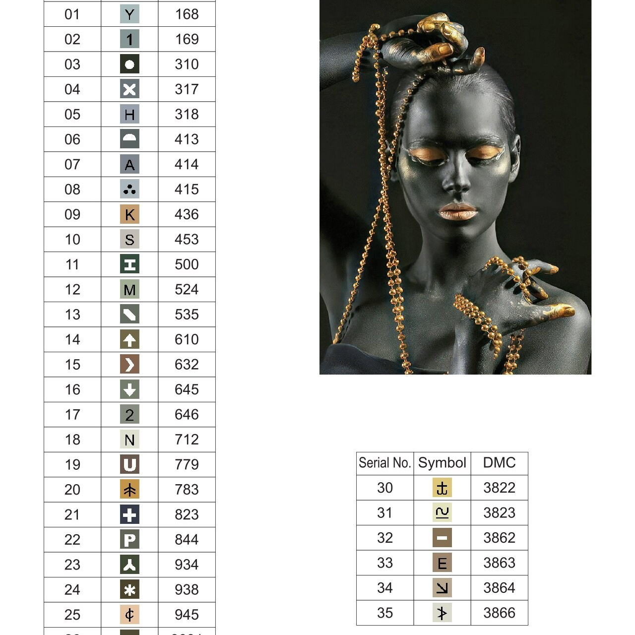 Цветовые карты старые символы. Алмазная мозаика CVL