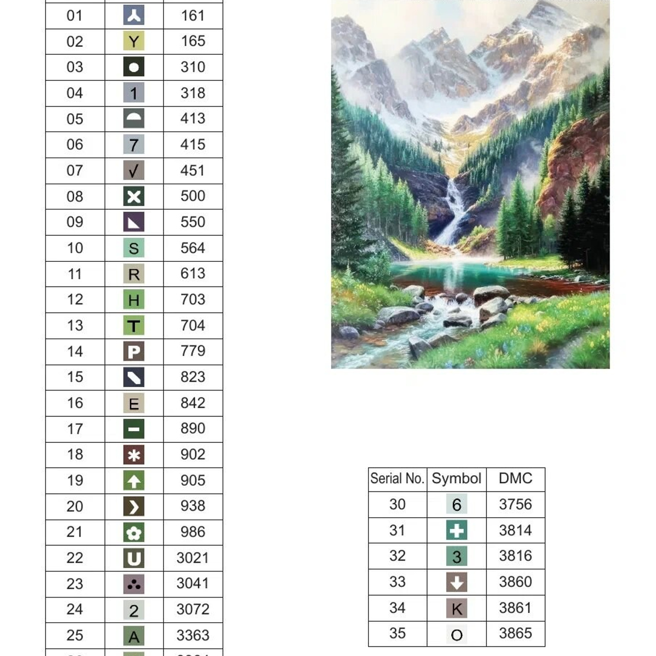 Цветовые карты старые символы. Алмазная мозаика CVL