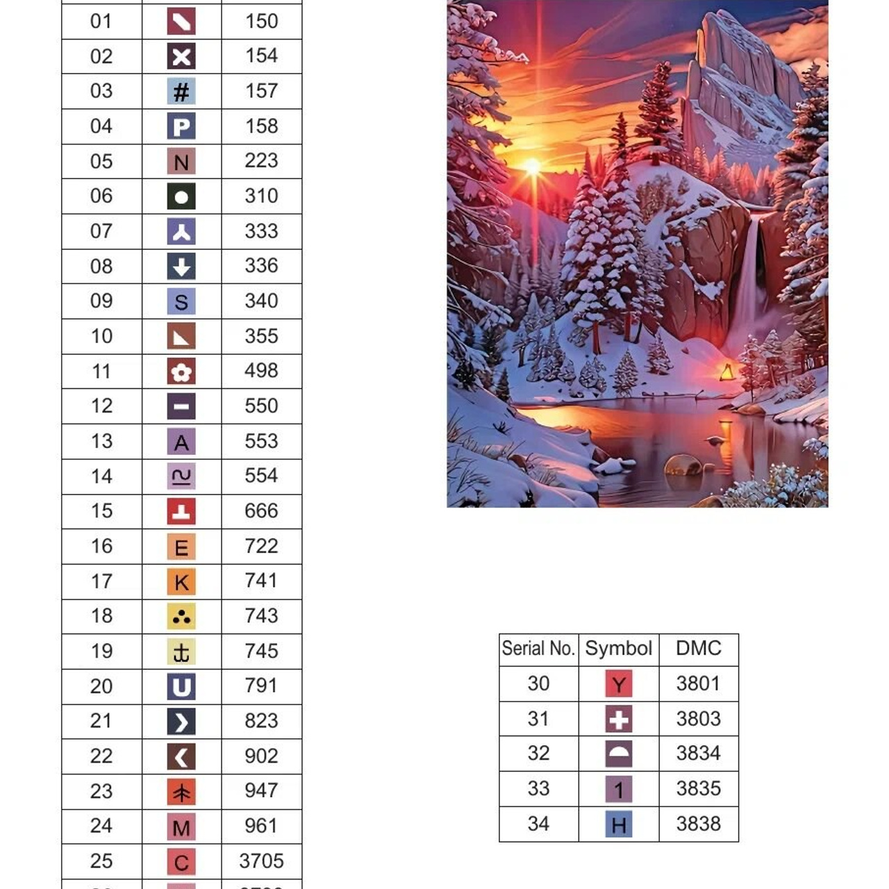 Цветовые карты старые символы. Алмазная мозаика CVL