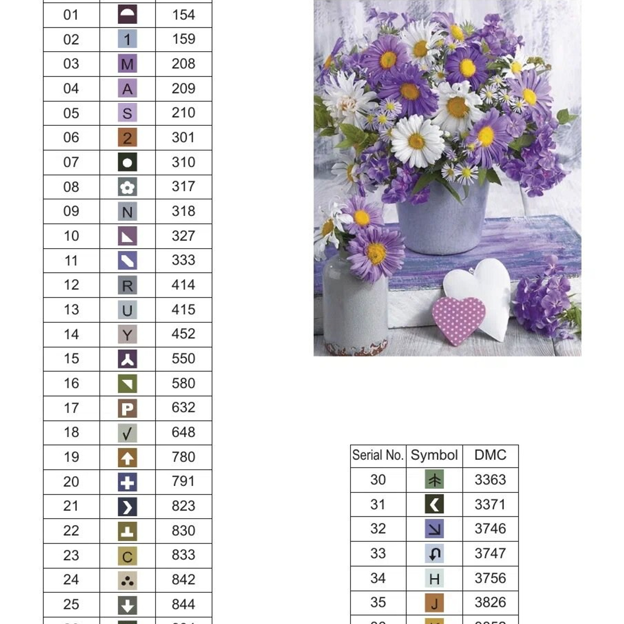 Цветовые карты старые символы. Алмазная мозаика CVL