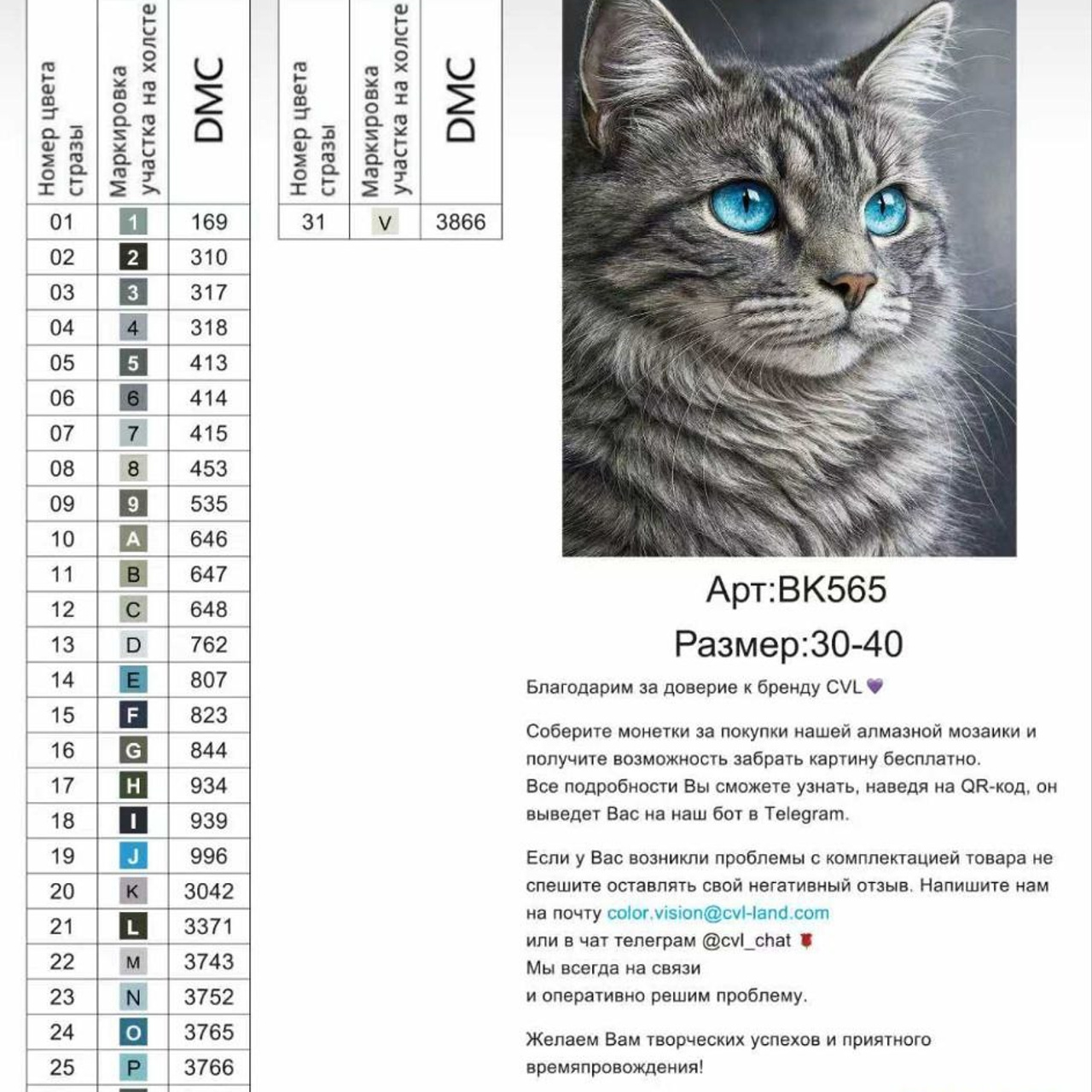 Цветовые карты новые символы. Алмазная мозаика CVL