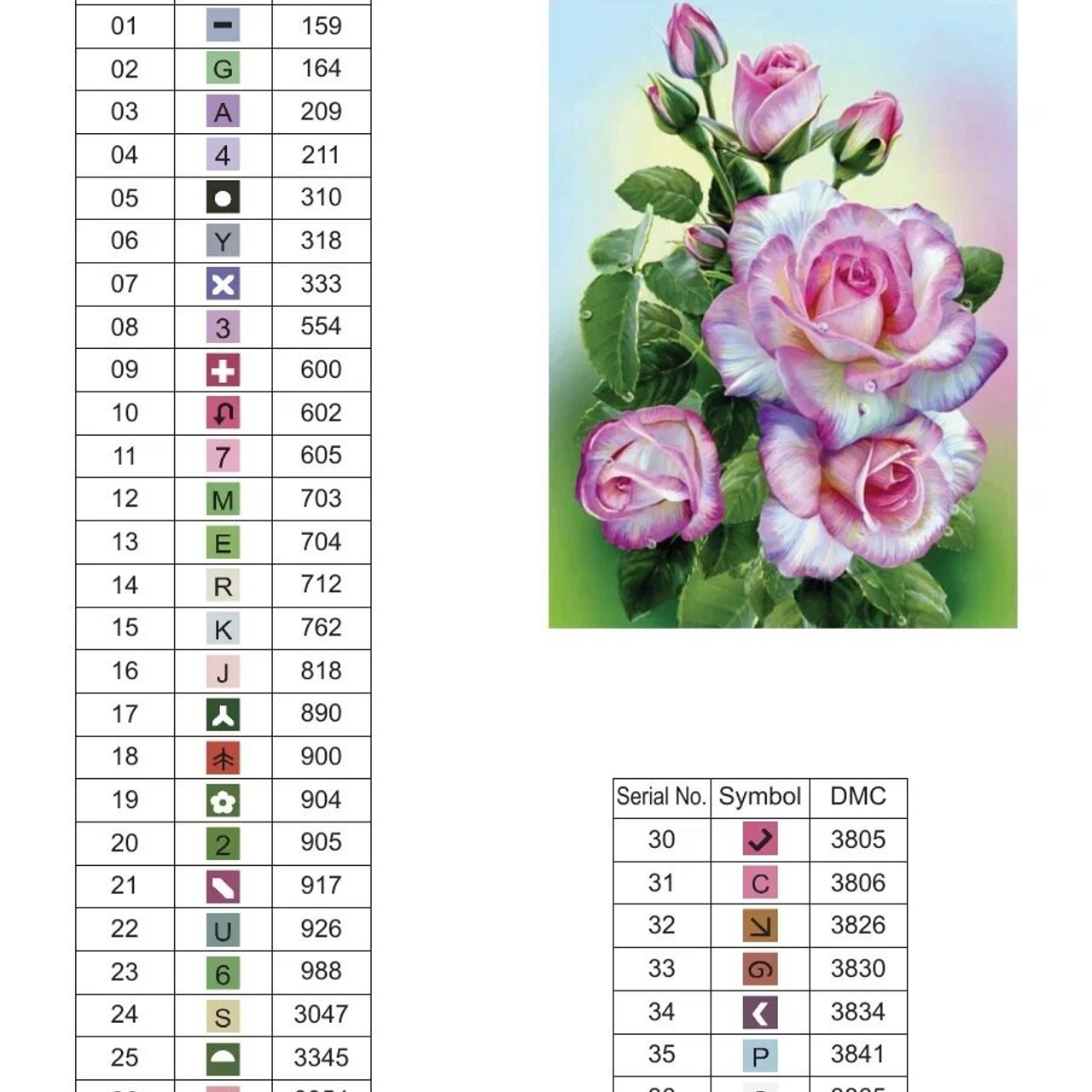 Цветовые карты старые символы. Алмазная мозаика CVL