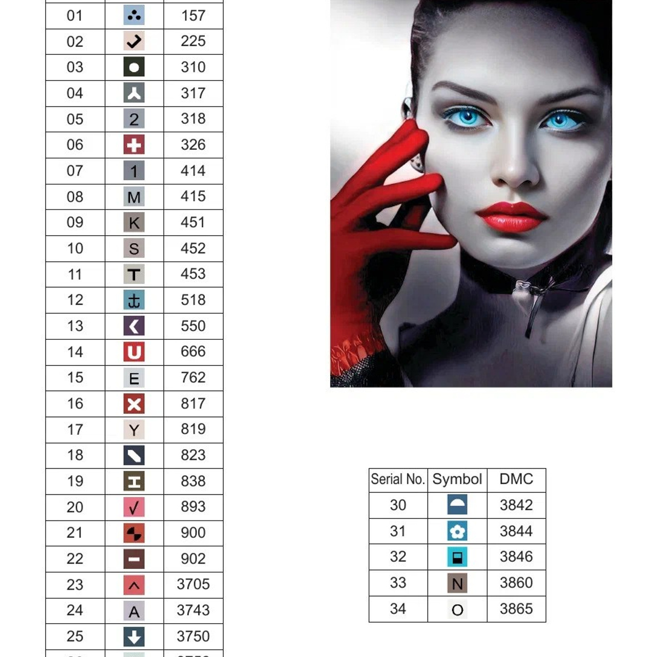 Цветовые карты старые символы. Алмазная мозаика CVL