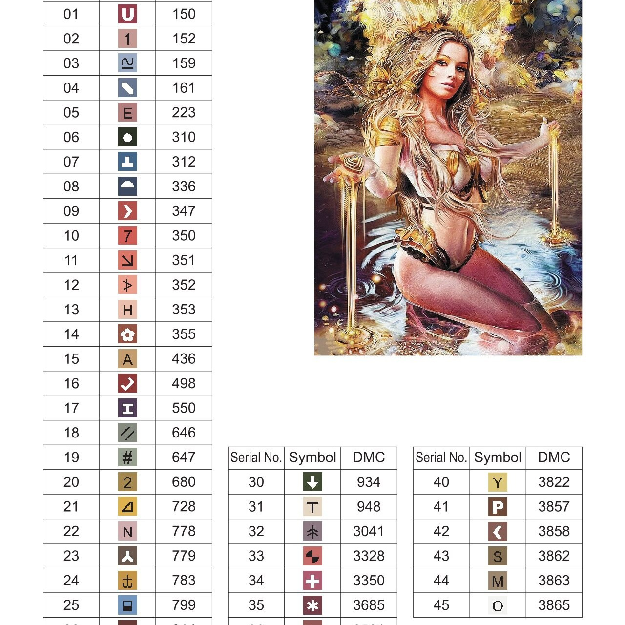 Цветовые карты старые символы. Алмазная мозаика CVL