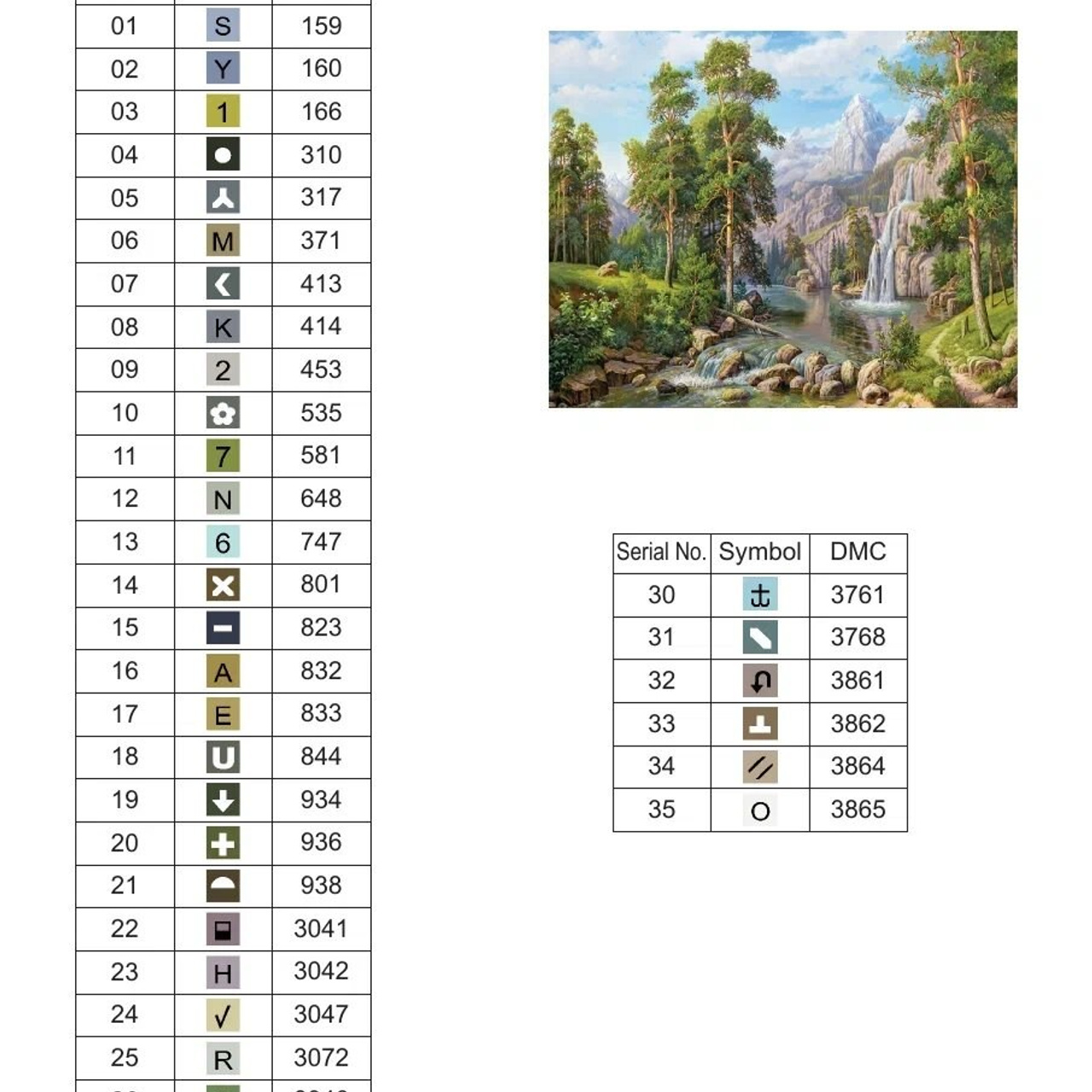 Цветовые карты старые символы. Алмазная мозаика CVL