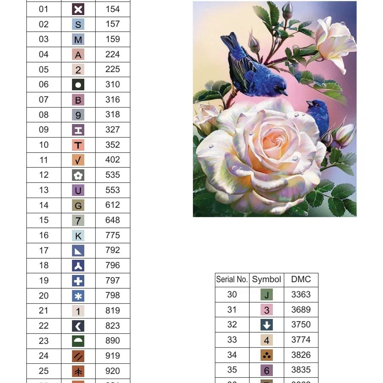 Цветовые карты старые символы. Алмазная мозаика CVL