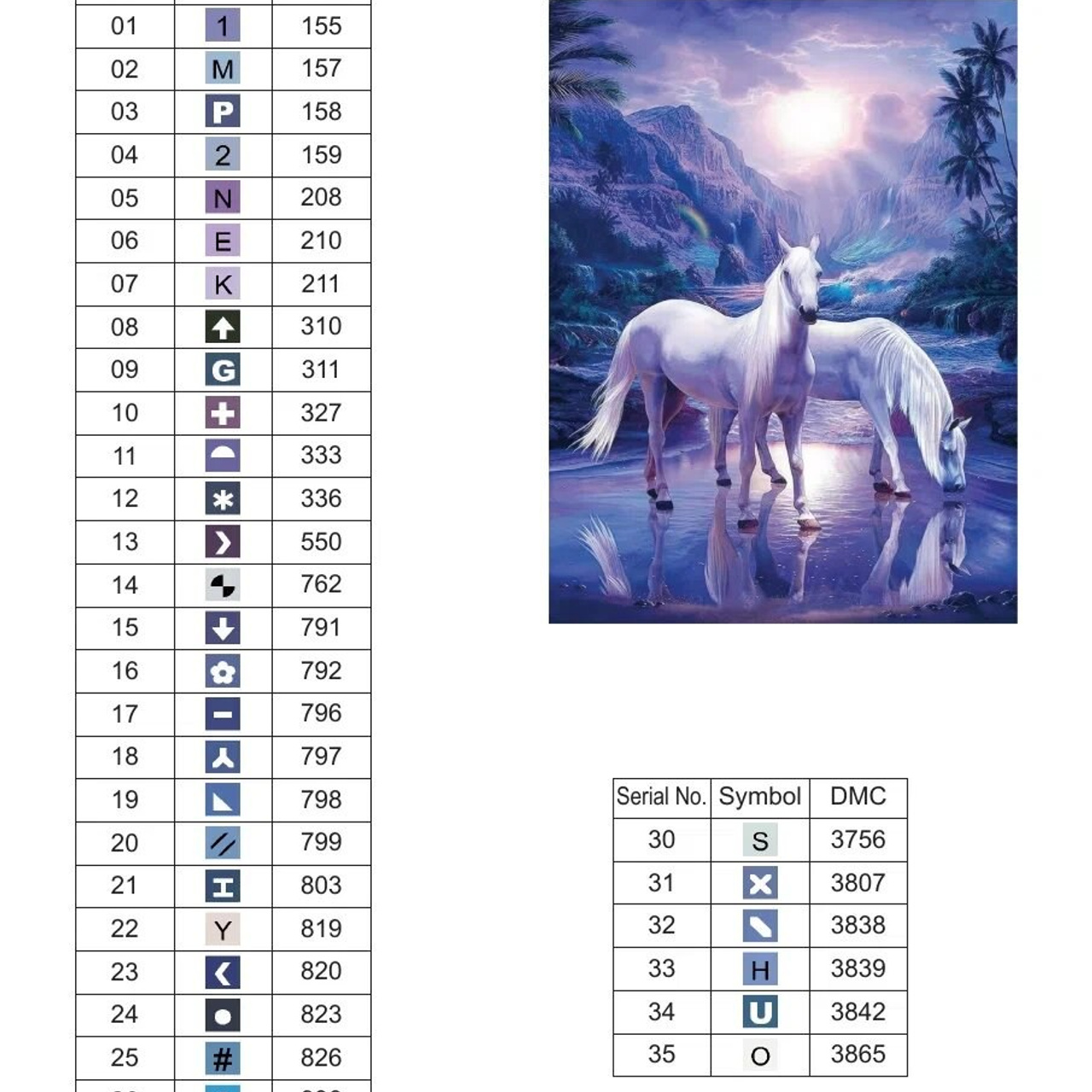 Цветовые карты старые символы. Алмазная мозаика CVL