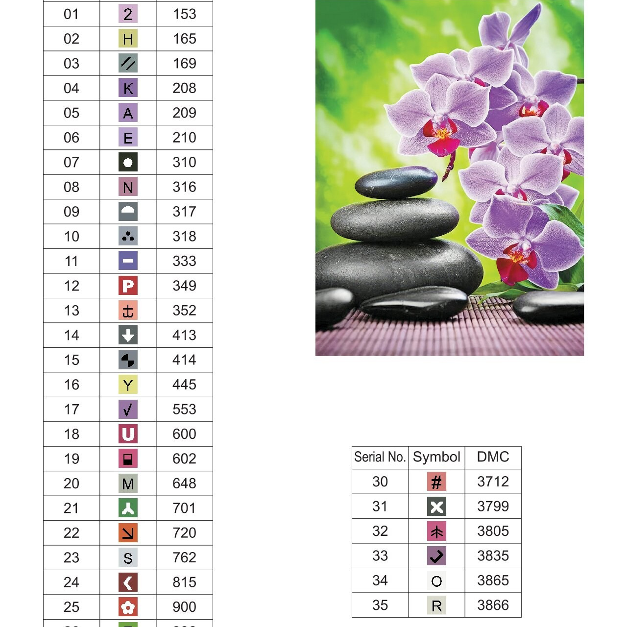 Цветовые карты старые символы. Алмазная мозаика CVL