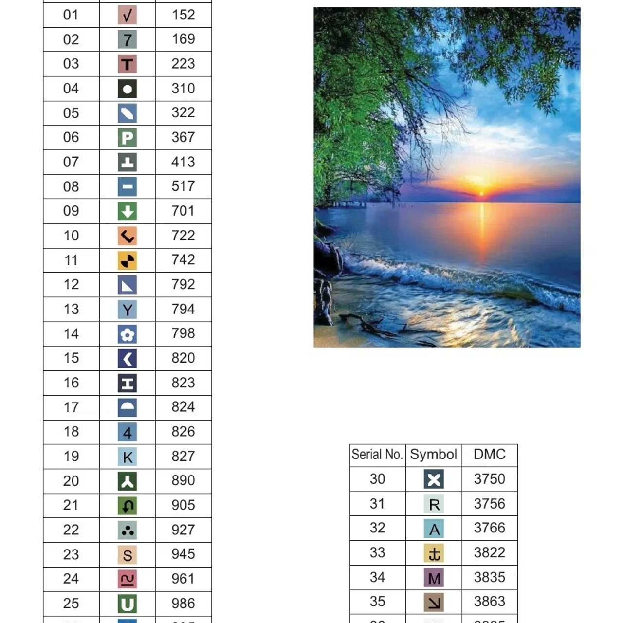 Цветовые карты старые символы. Алмазная мозаика CVL