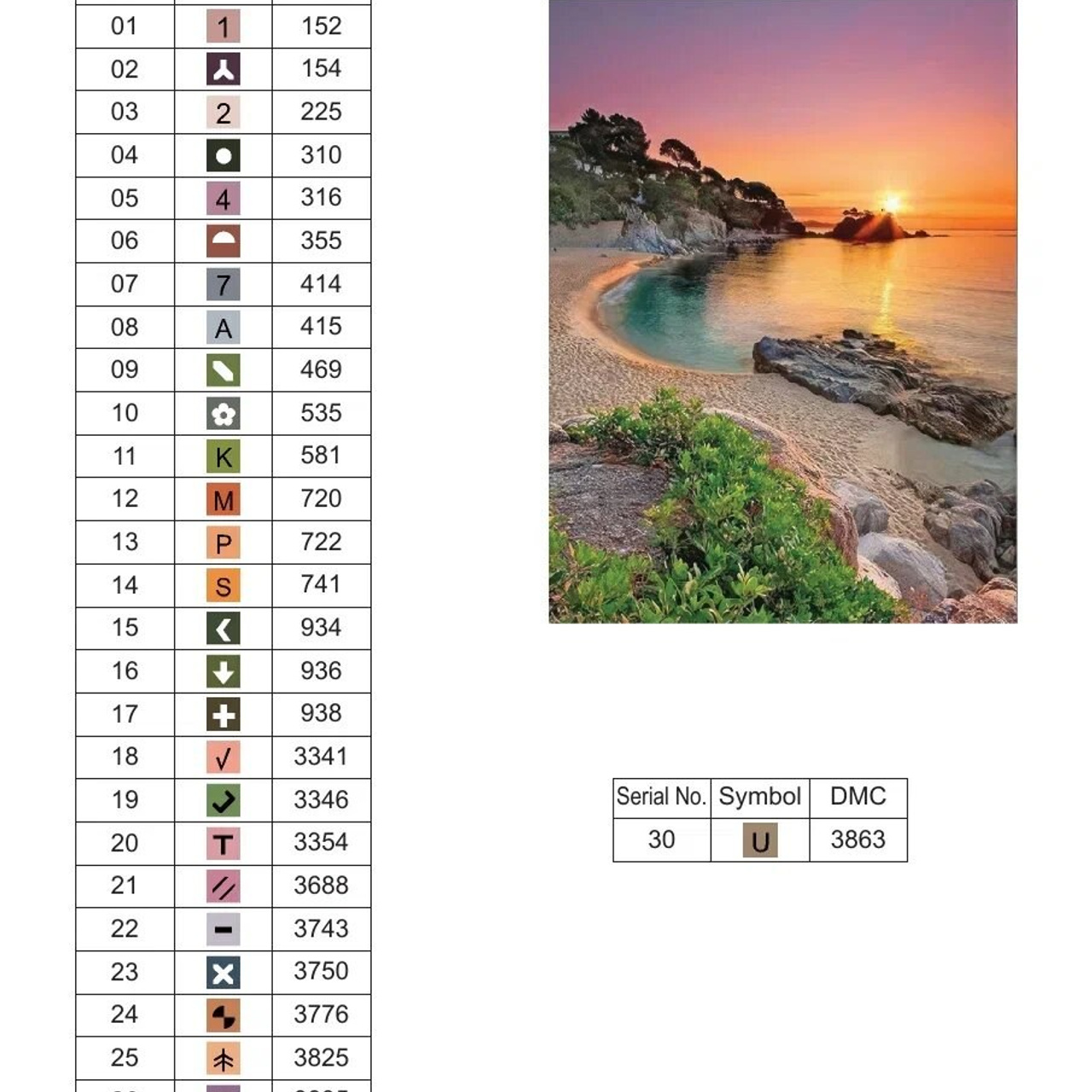 Цветовые карты старые символы. Алмазная мозаика CVL