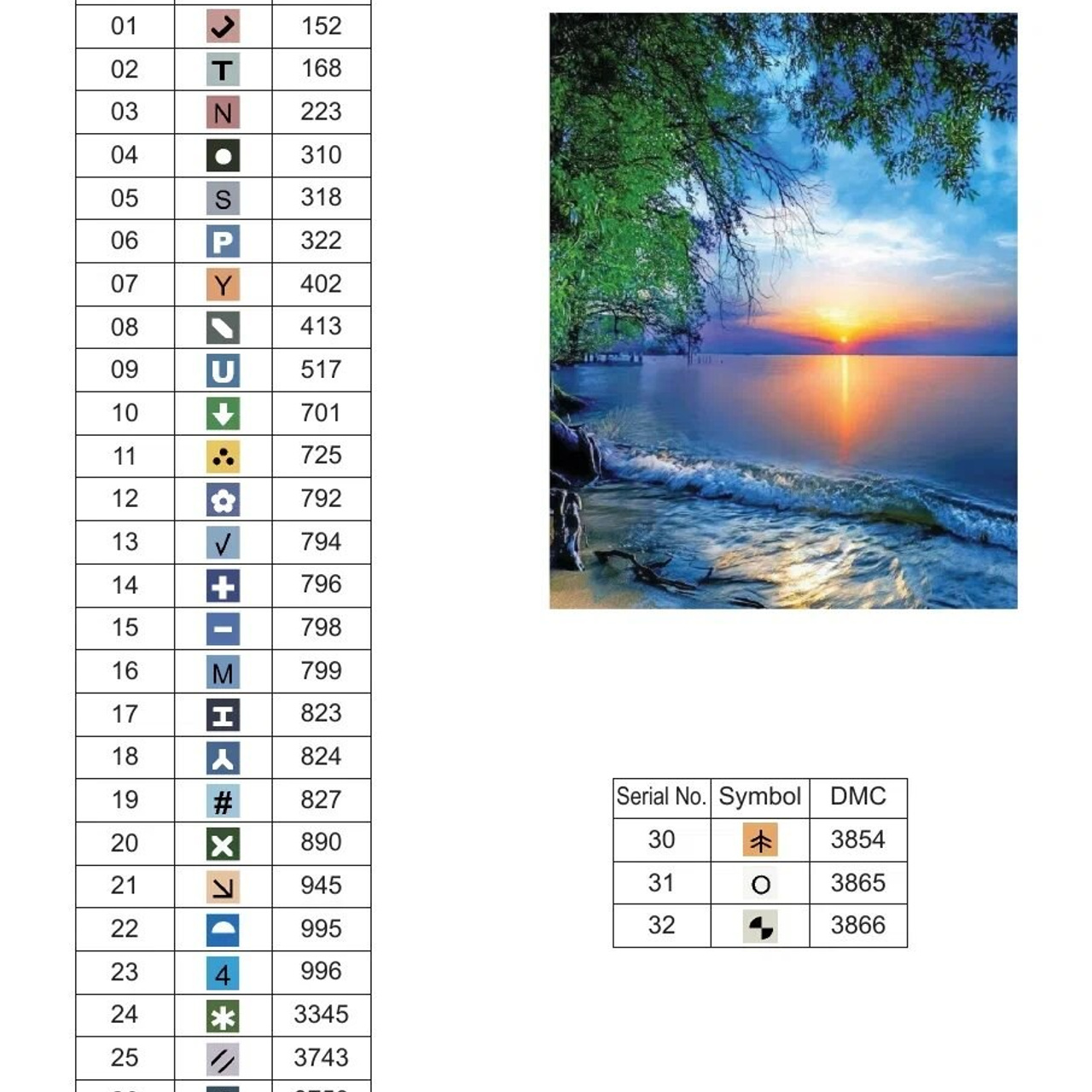 Цветовые карты старые символы. Алмазная мозаика CVL