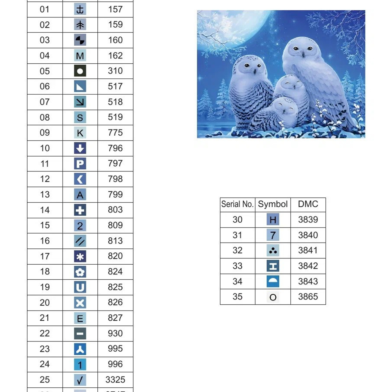 Цветовые карты старые символы. Алмазная мозаика CVL