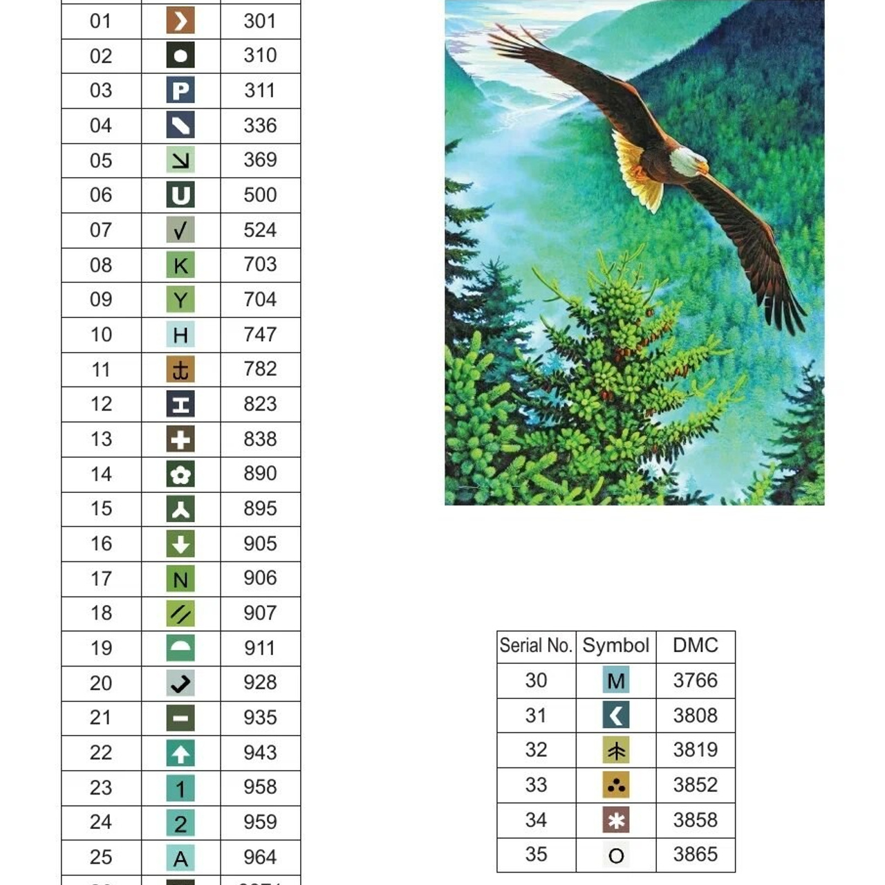 Цветовые карты старые символы. Алмазная мозаика CVL