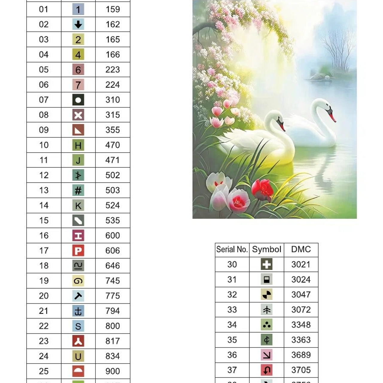 Цветовые карты старые символы. Алмазная мозаика CVL