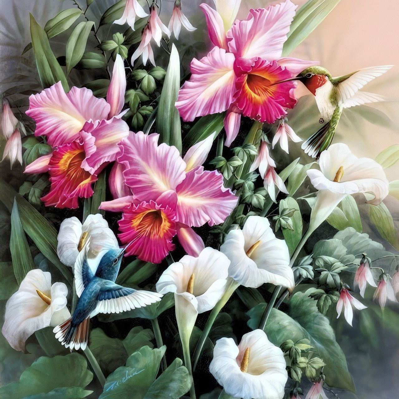 Цветы. Алмазная мозаика CVL