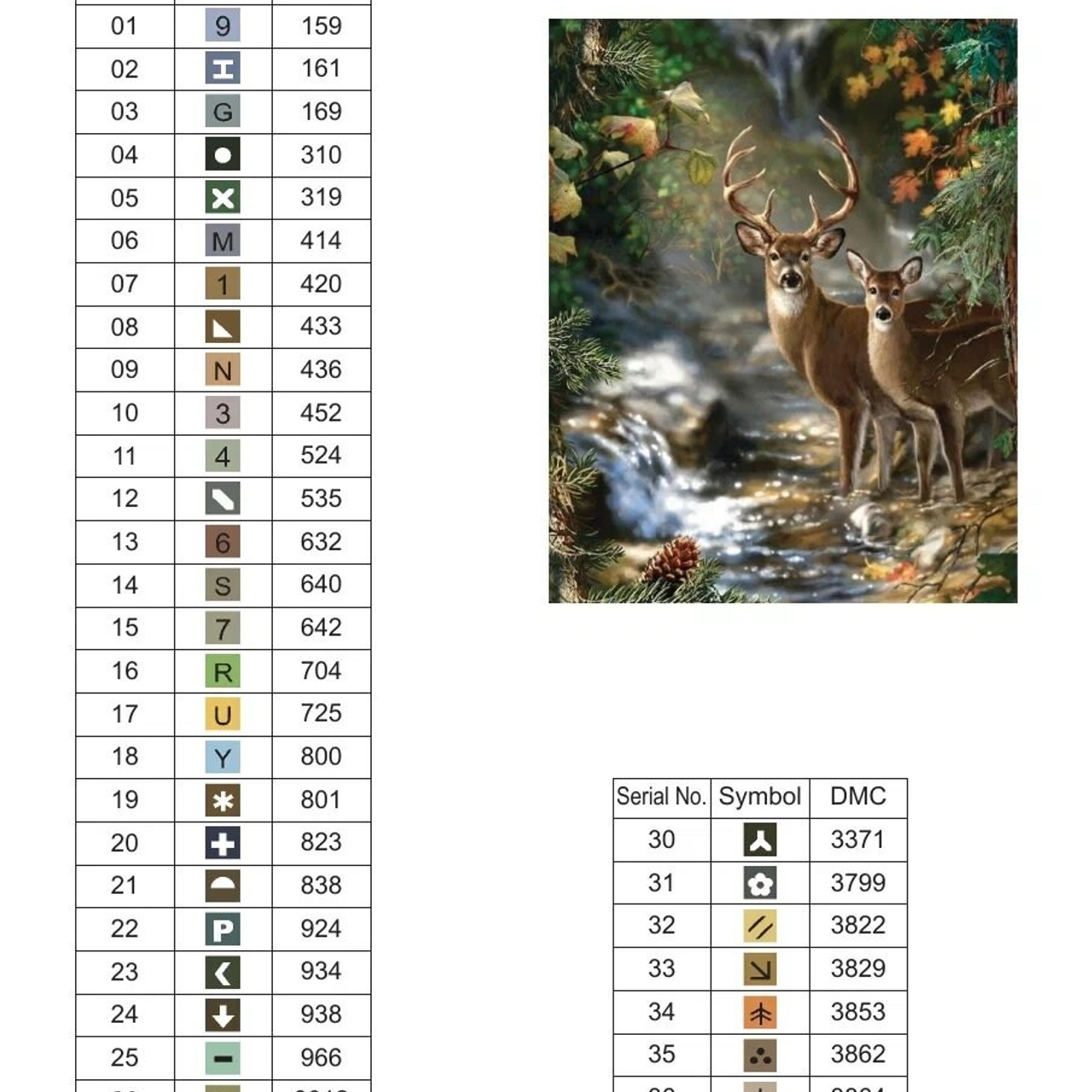 Цветовые карты старые символы. Алмазная мозаика CVL