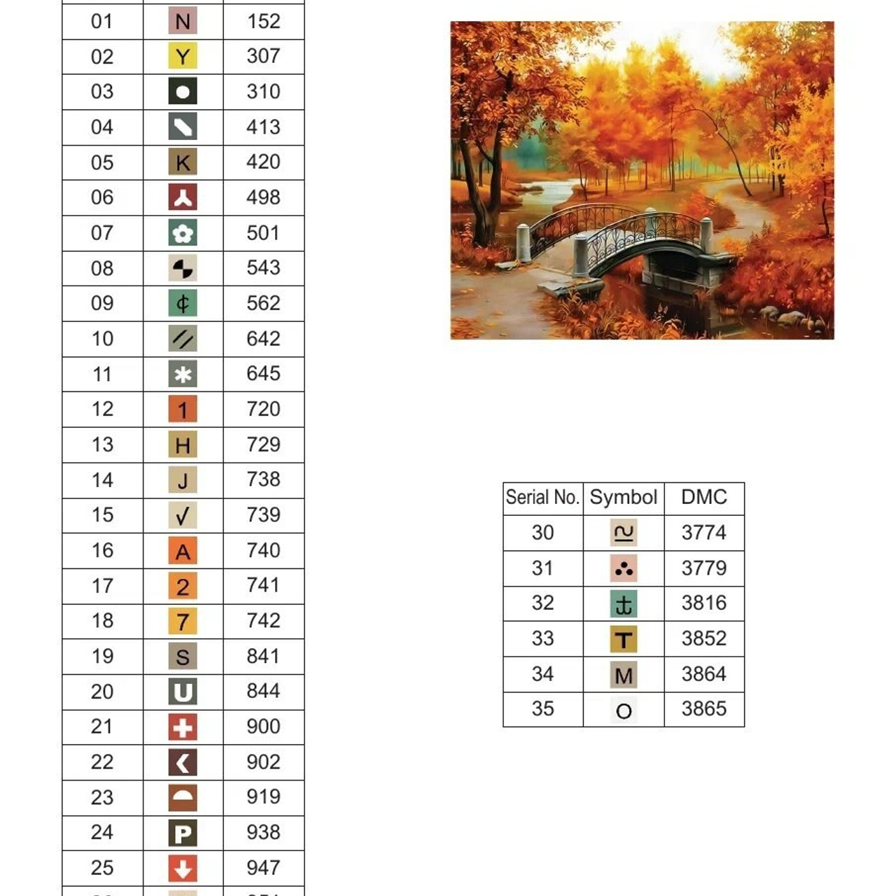 Цветовые карты старые символы. Алмазная мозаика CVL