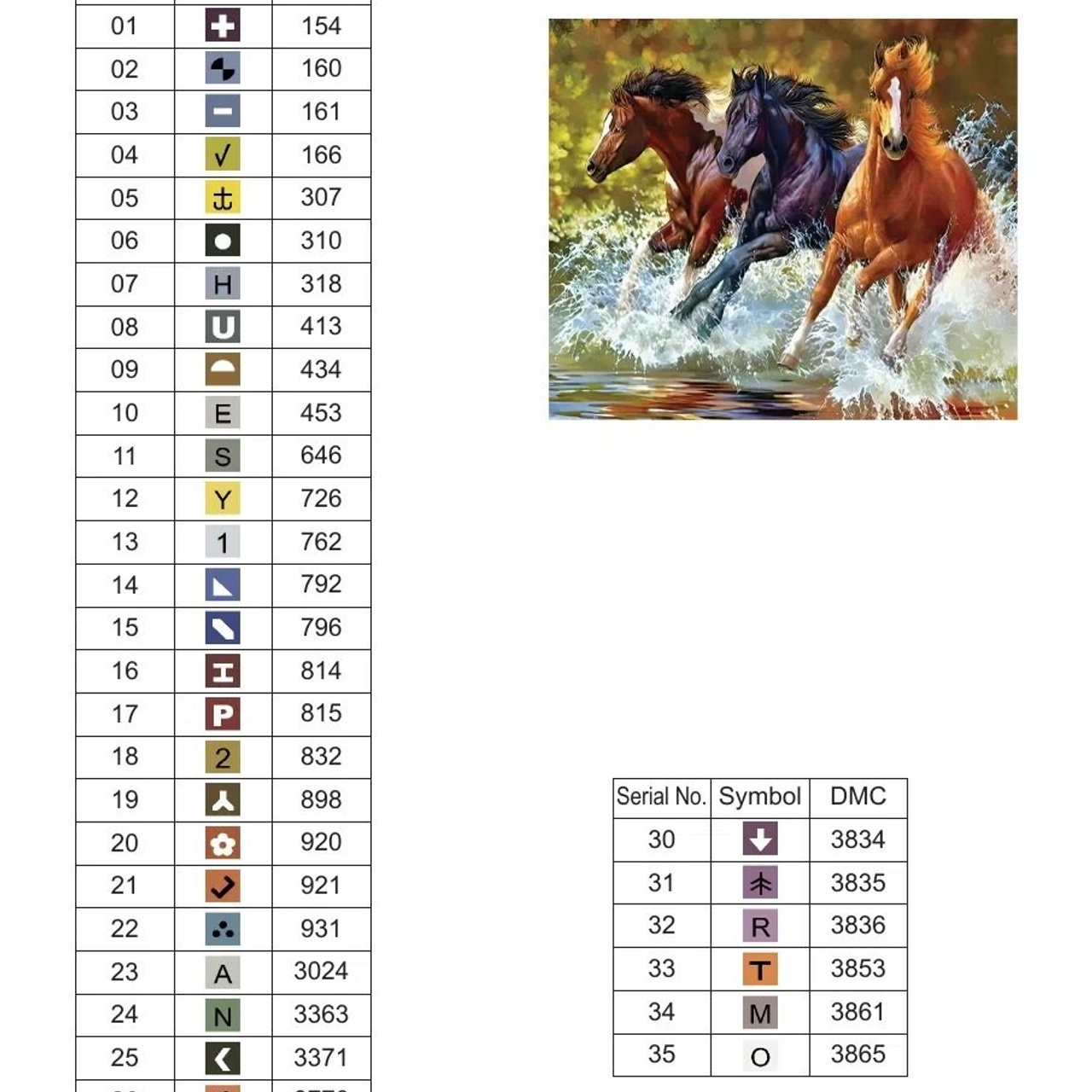 Цветовые карты старые символы. Алмазная мозаика CVL