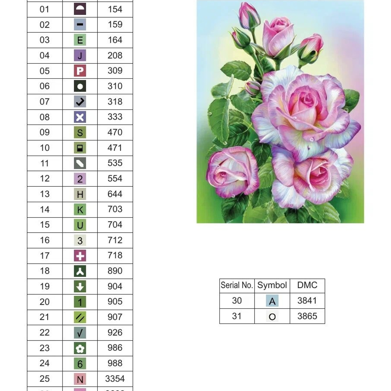 Цветовые карты старые символы. Алмазная мозаика CVL