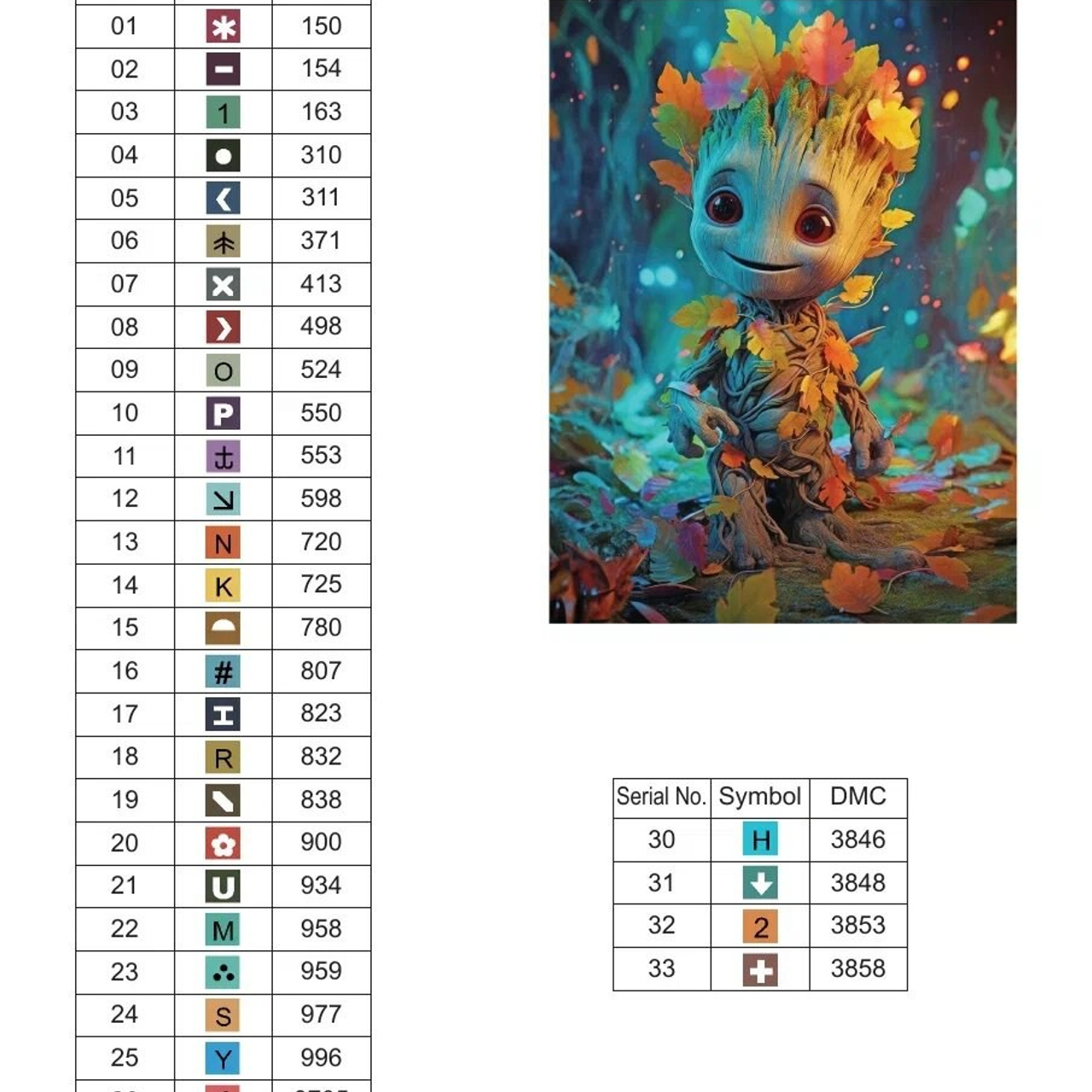 Цветовые карты старые символы. Алмазная мозаика CVL