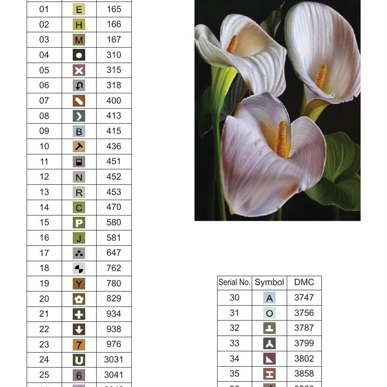 Цветовые карты старые символы. Алмазная мозаика CVL