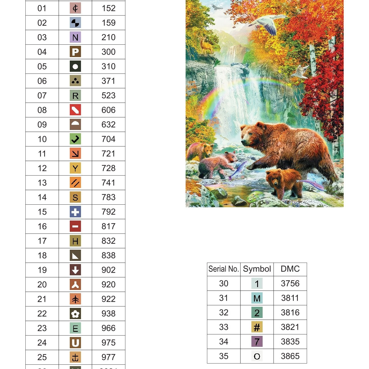 Цветовые карты старые символы. Алмазная мозаика CVL