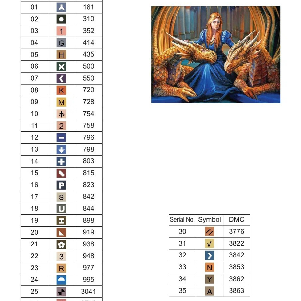 Цветовые карты старые символы. Алмазная мозаика CVL