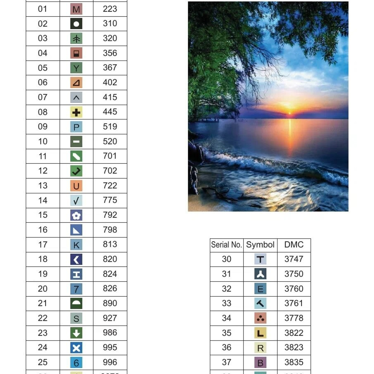 Цветовые карты старые символы. Алмазная мозаика CVL