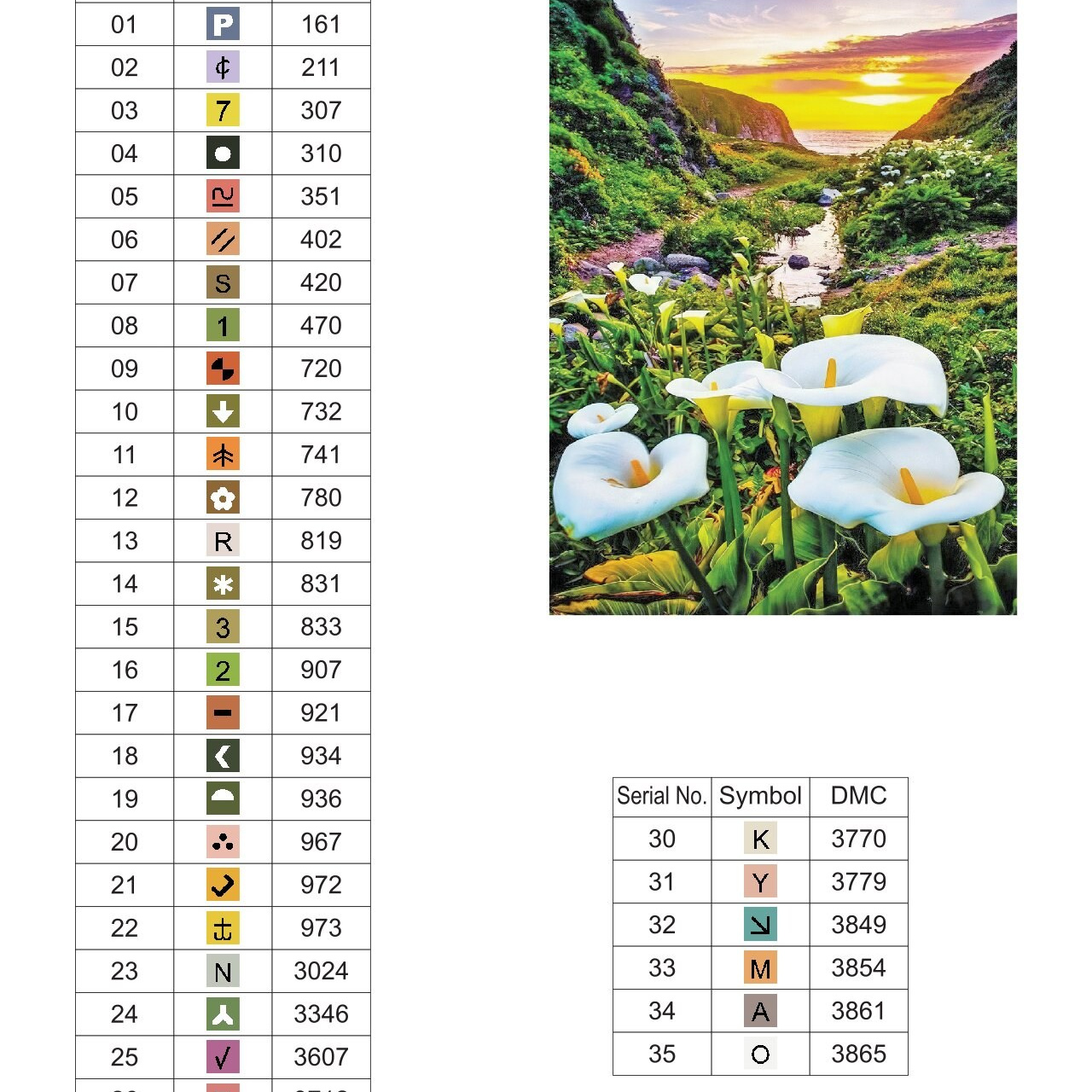 Цветовые карты старые символы. Алмазная мозаика CVL