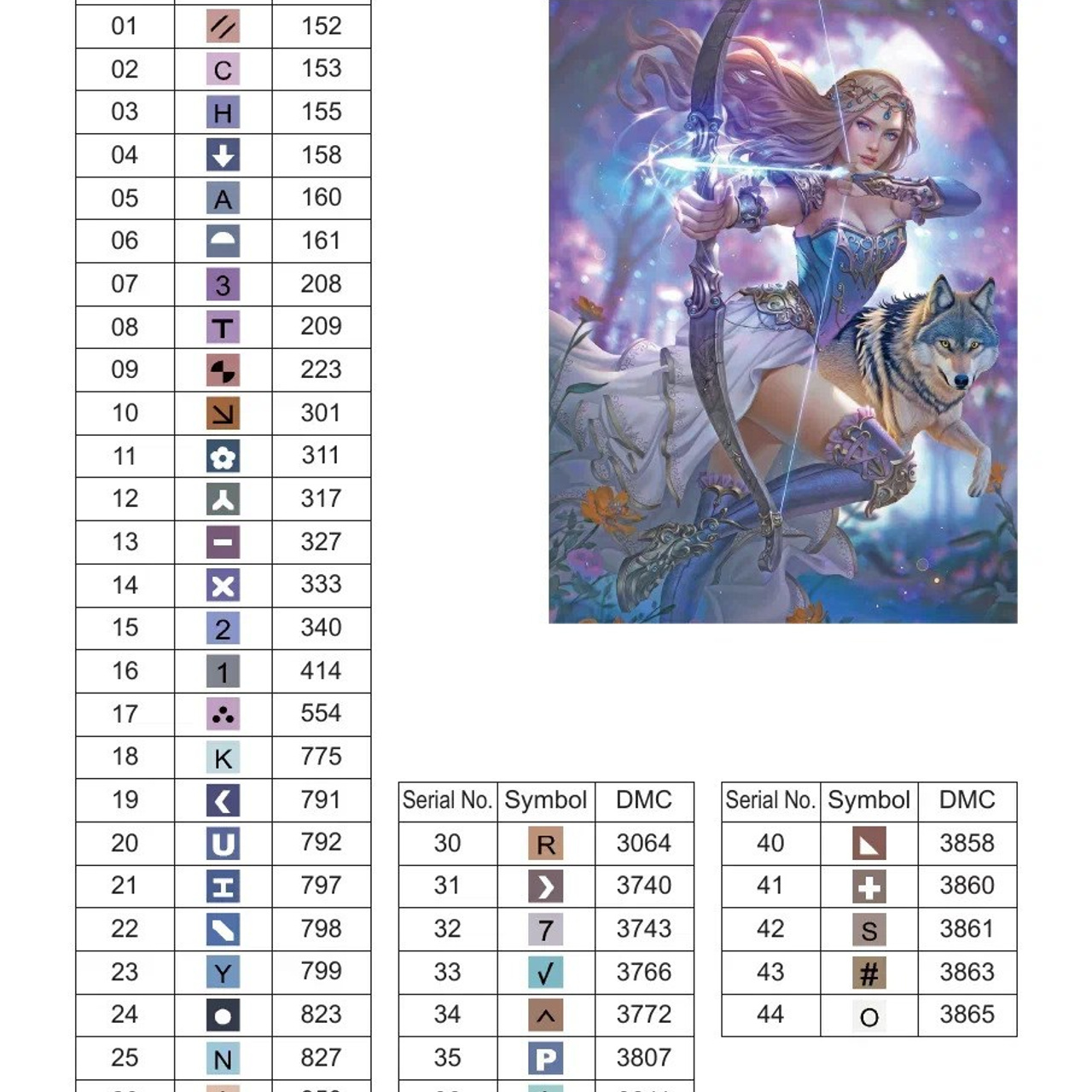 Цветовые карты старые символы. Алмазная мозаика CVL