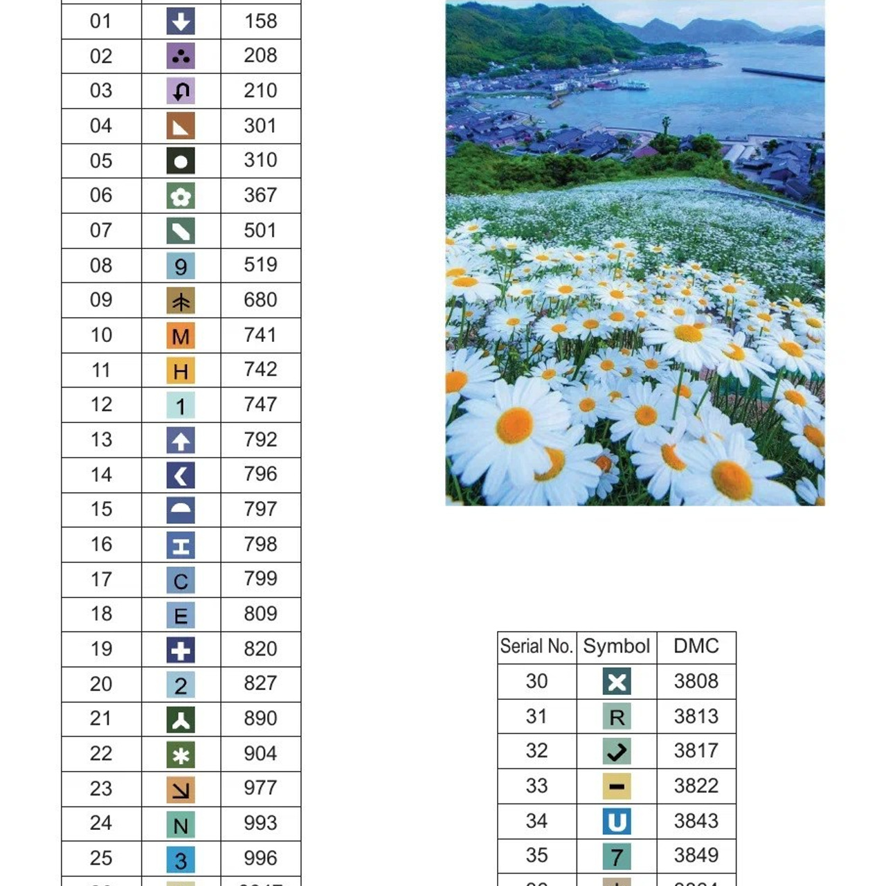 Цветовые карты старые символы. Алмазная мозаика CVL