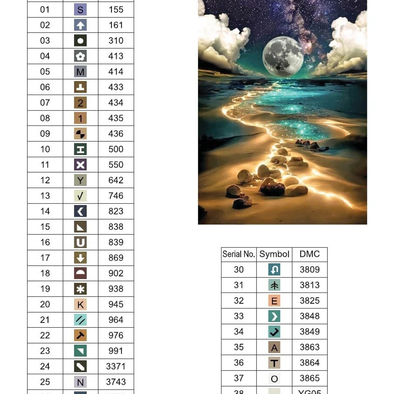 Цветовые карты старые символы. Алмазная мозаика CVL