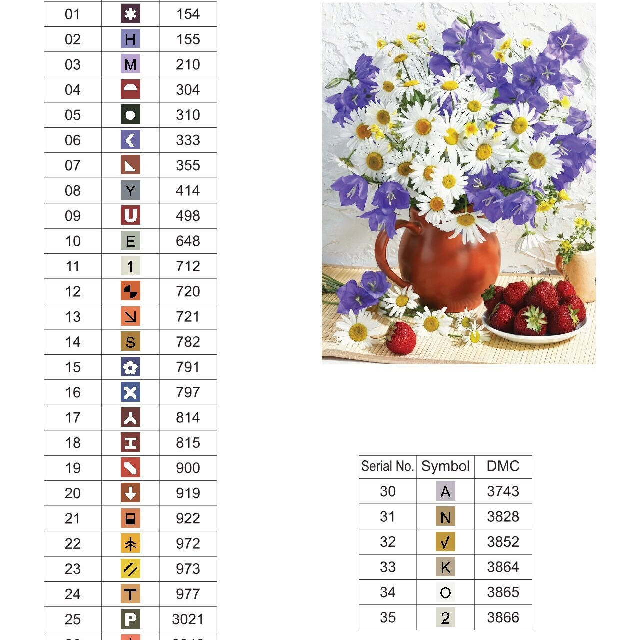 Цветовые карты старые символы. Алмазная мозаика CVL