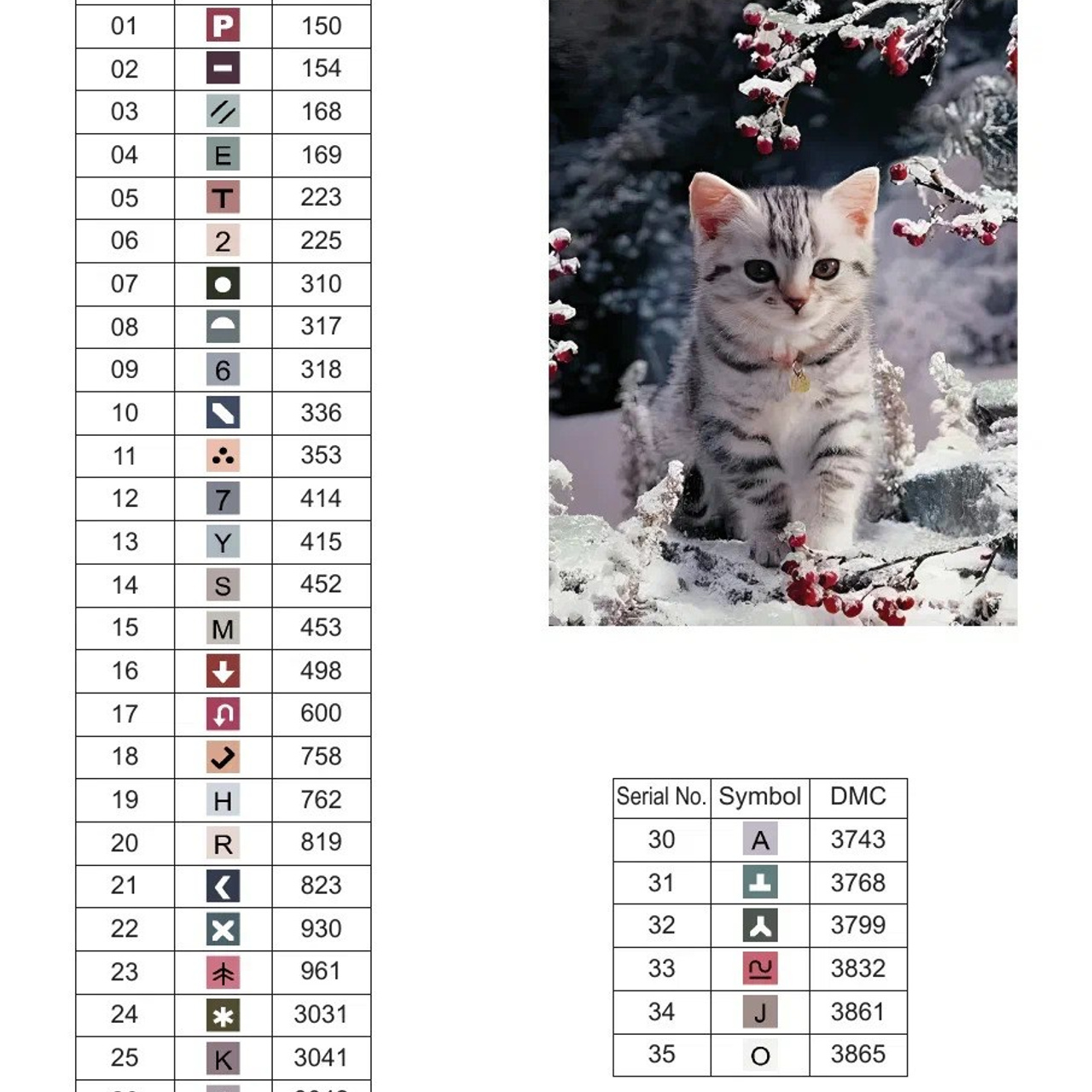 Цветовые карты старые символы. Алмазная мозаика CVL