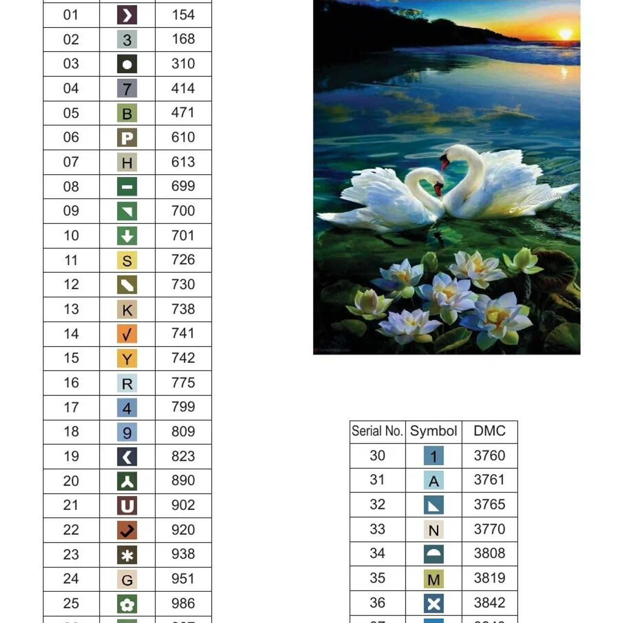 Цветовые карты старые символы. Алмазная мозаика CVL