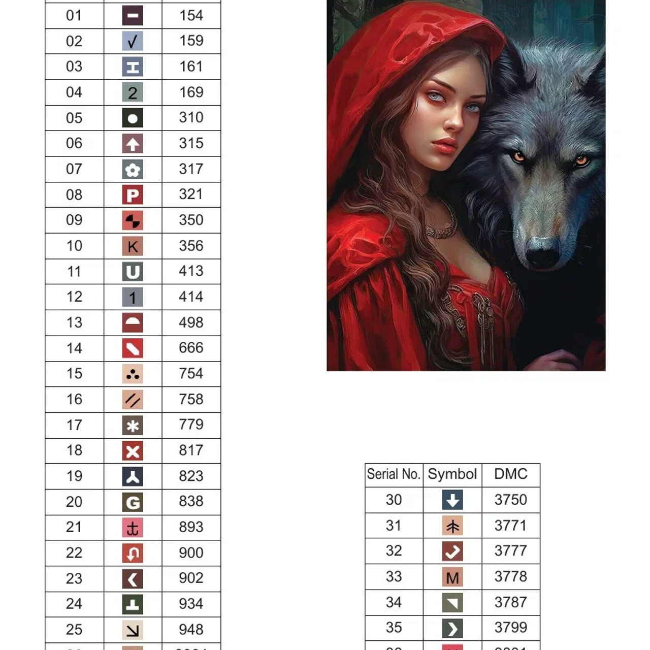 Цветовые карты старые символы. Алмазная мозаика CVL