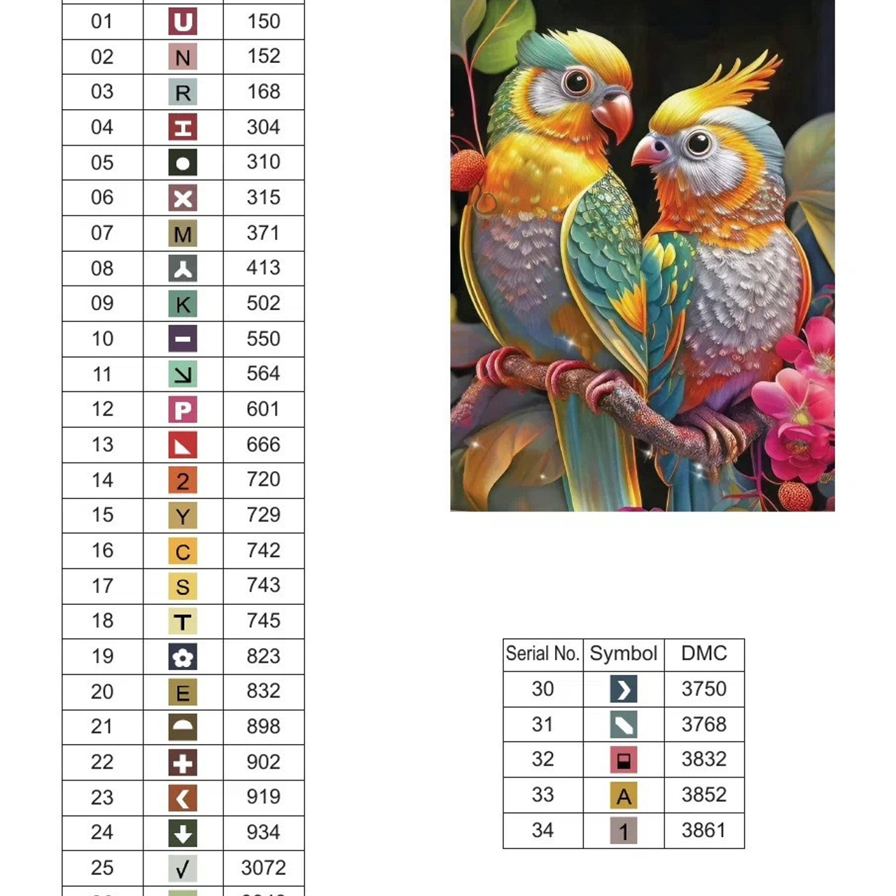 Цветовые карты старые символы. Алмазная мозаика CVL