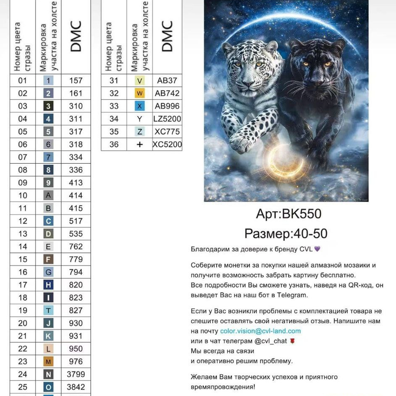 Цветовые карты новые символы. Алмазная мозаика CVL
