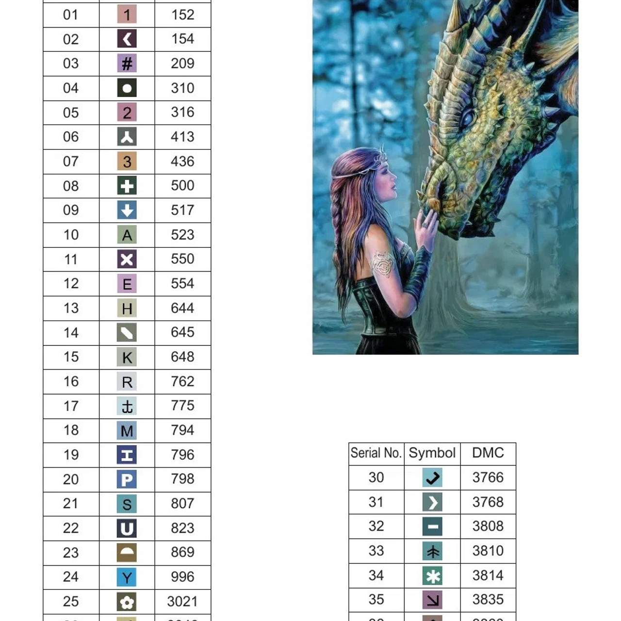 Цветовые карты старые символы. Алмазная мозаика CVL