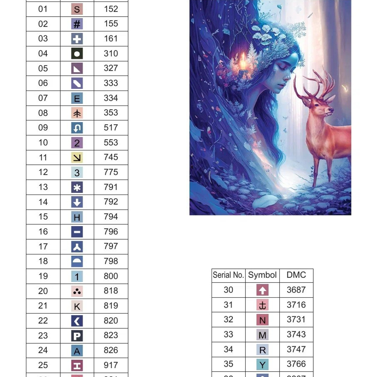 Цветовые карты старые символы. Алмазная мозаика CVL