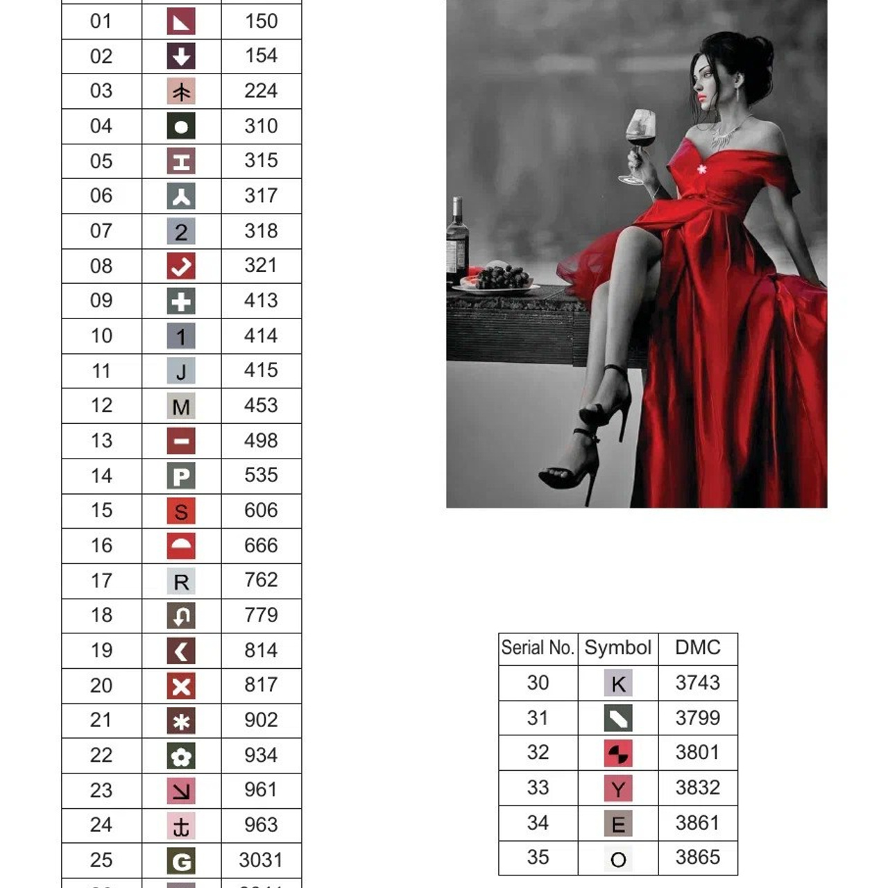 Цветовые карты старые символы. Алмазная мозаика CVL