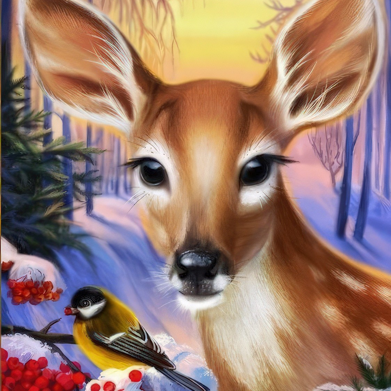 Животные и птицы. Алмазная мозаика CVL