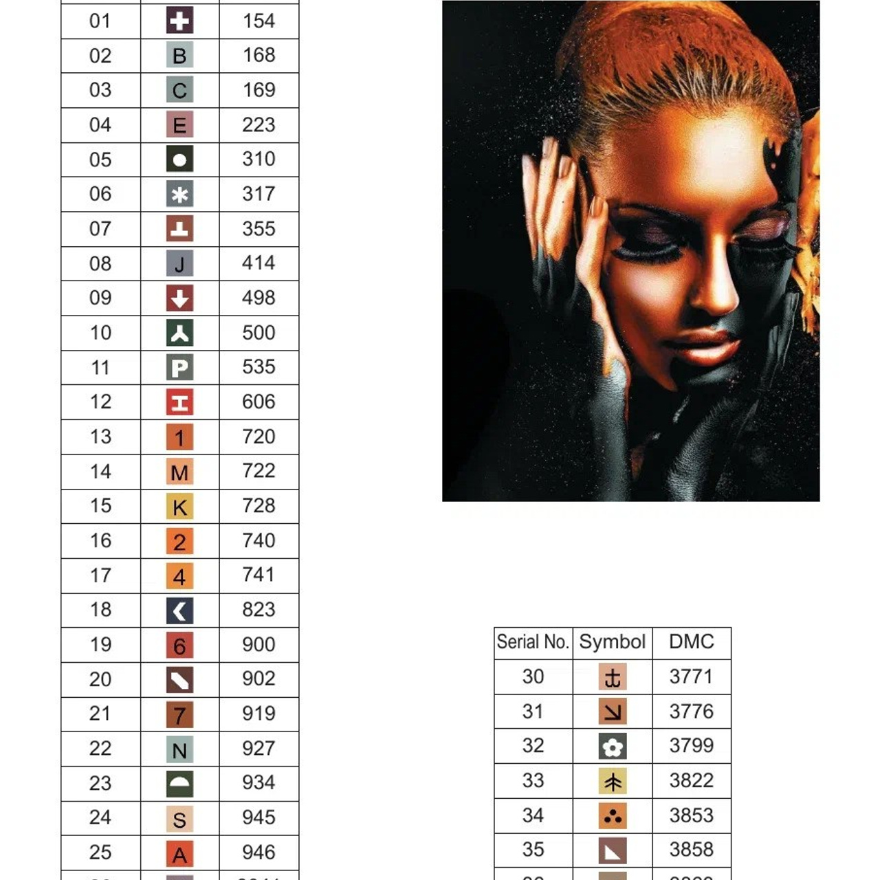 Цветовые карты старые символы. Алмазная мозаика CVL