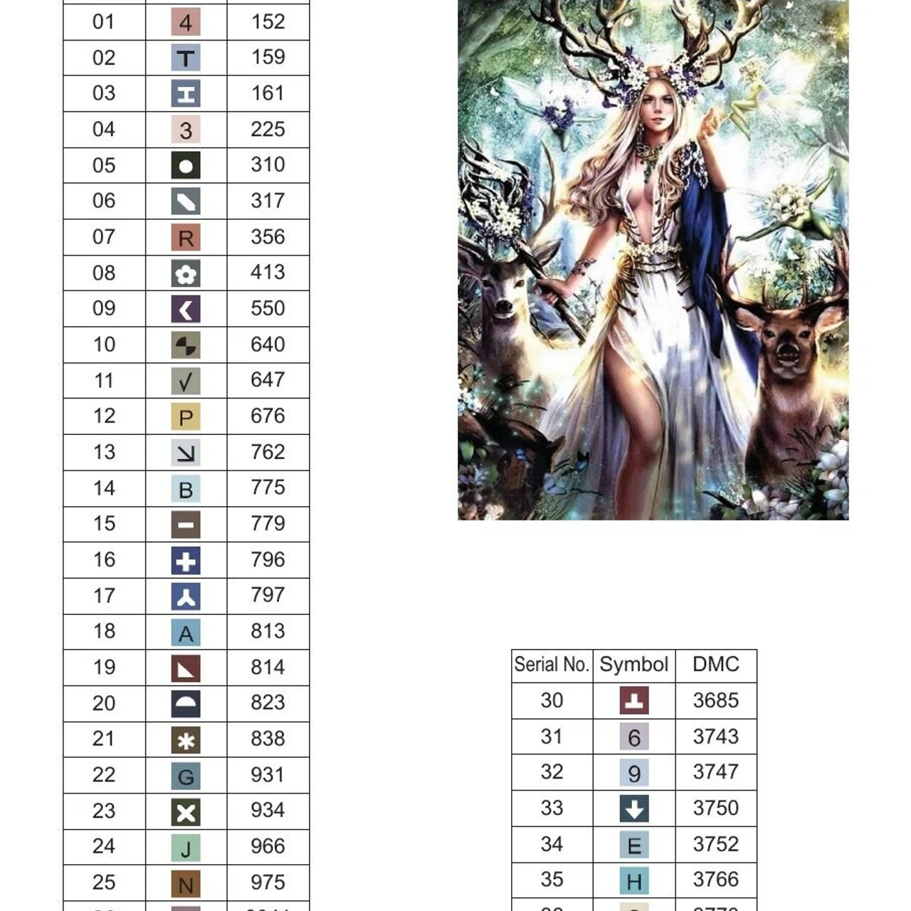 Цветовые карты старые символы. Алмазная мозаика CVL