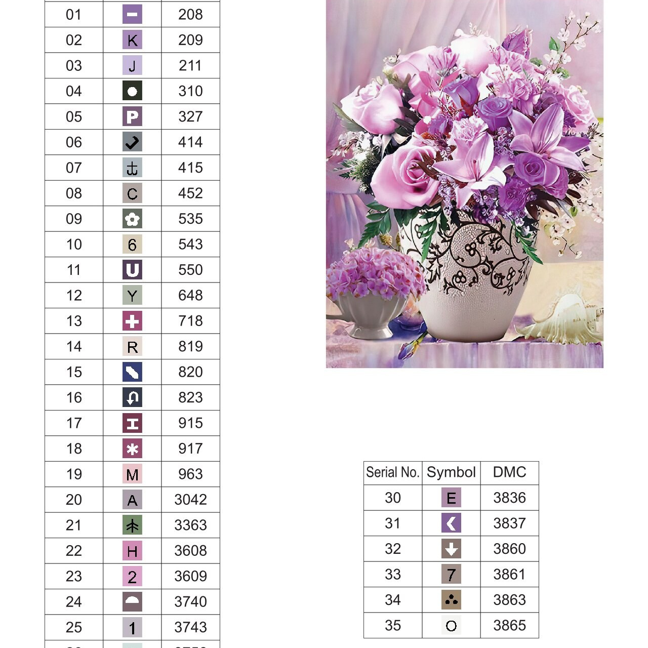 Цветовые карты старые символы. Алмазная мозаика CVL