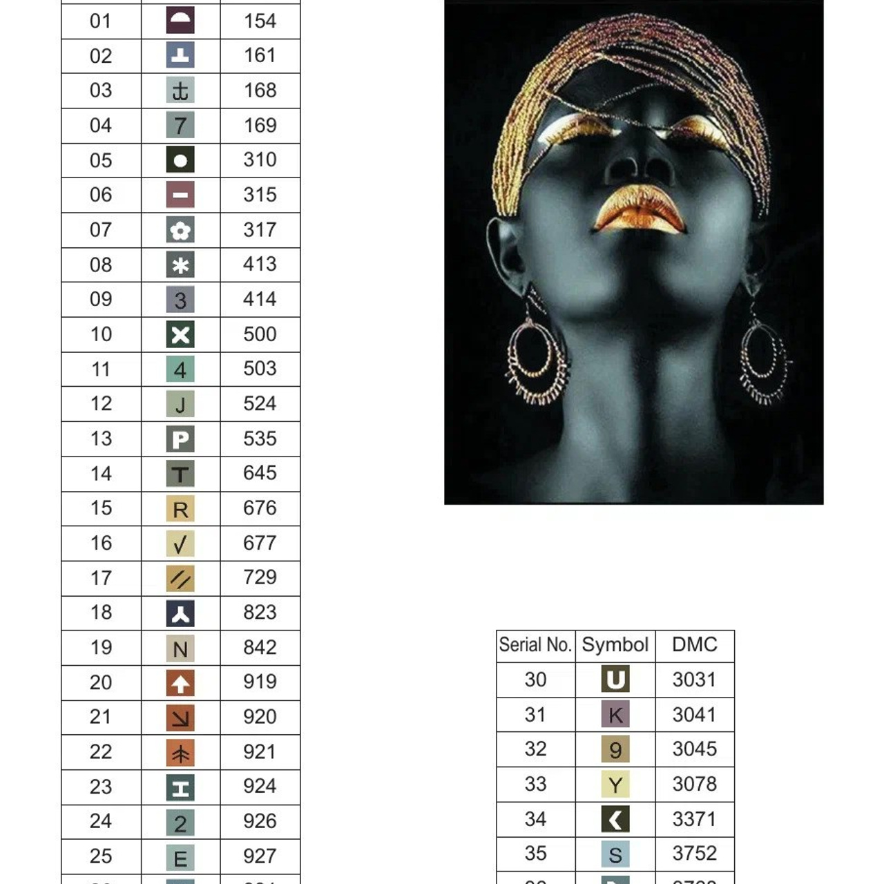 Цветовые карты старые символы. Алмазная мозаика CVL