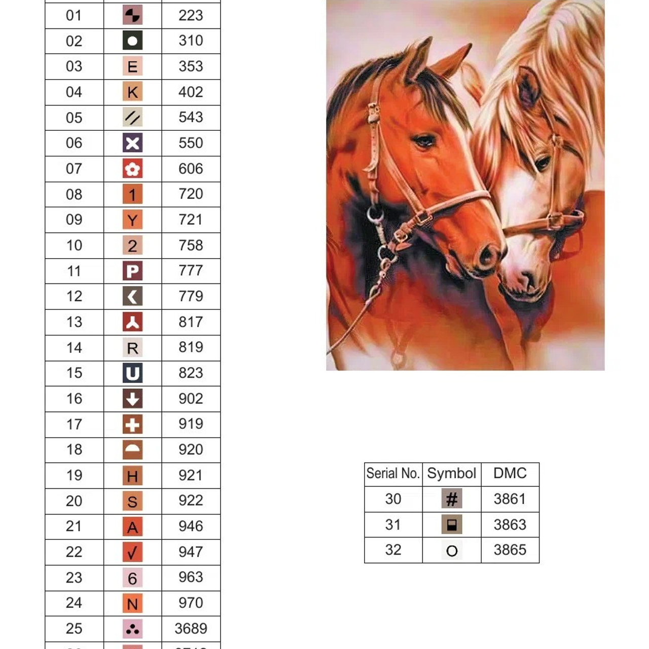 Цветовые карты старые символы. Алмазная мозаика CVL